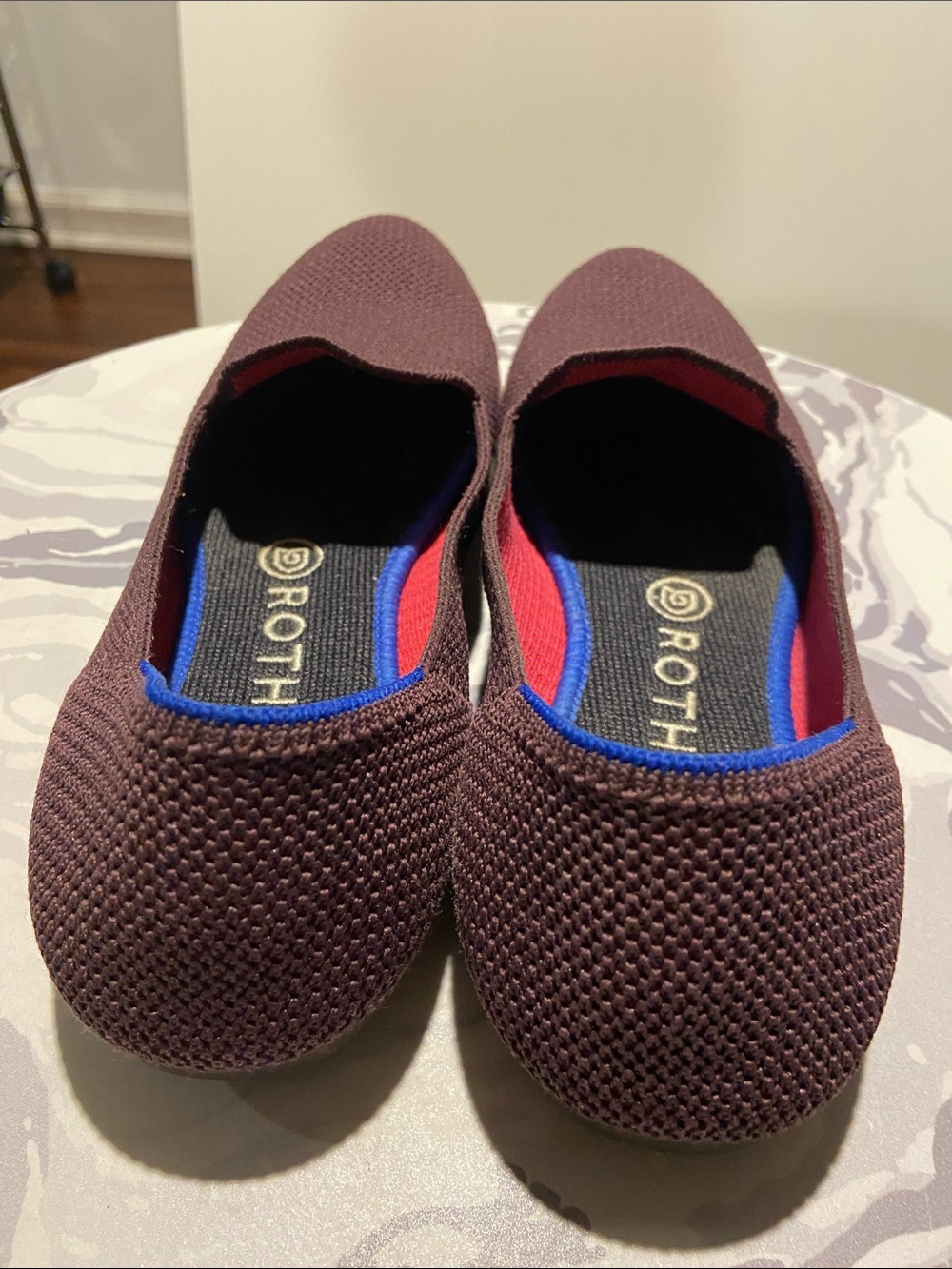 Rothy’s The Loafer Burgundy Knit Slip-On Flats Women’s Size 8.5 - Picture 5 of 11